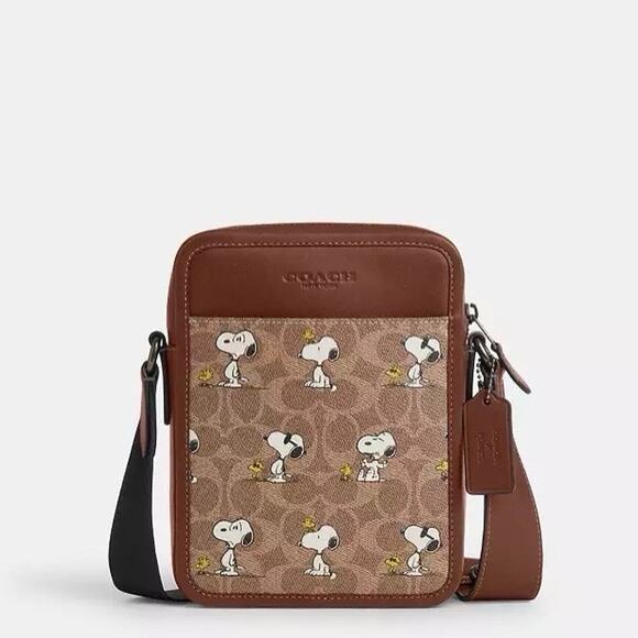 NWT Coach X Peanuts Sullivan Crossbody Bag Signature Canvas Snoopy Print CBK48 - Picture 5 of 9